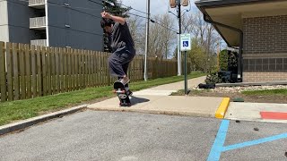 trying to ollie off a curb for the first time