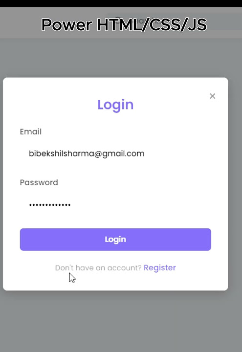 power HTML/CSS/JS Login web page crate - YouTube
