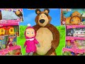 Masha and the bear dolls and playhouse for kids