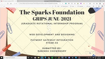 Payment Gateway Integration |The Sparks Foundation | Web Development Internship | GRIPJUNE21