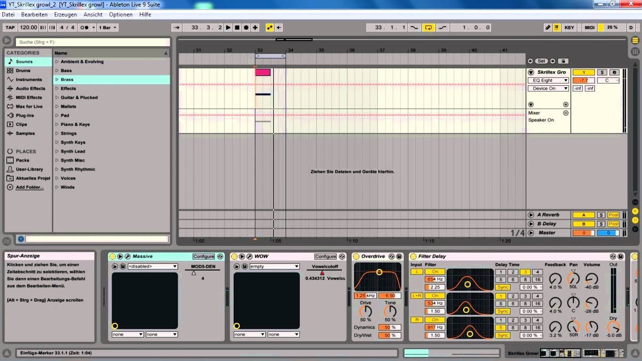 Fast Ableton Tutorial how to make a Kill The Noise Growl Bass with DL ...