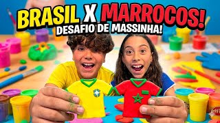 BRASIL x MARROCOS 🇲🇦 Lucas e Alice Fazem as CAMISAS da COPA de Massinha!