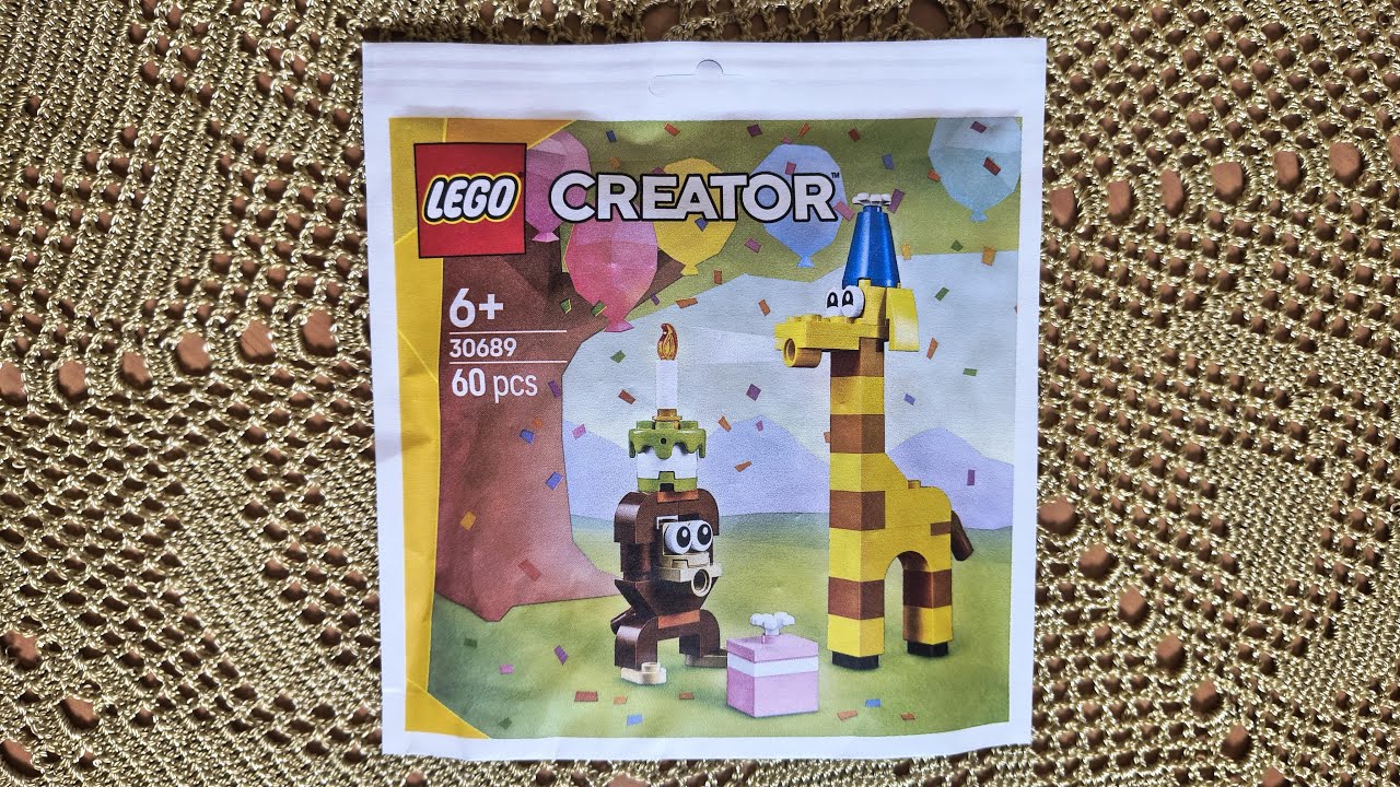 LEGO Creator 30689 Birthday Animals Giraffe and Chimpanzee. Unboxing and slow pace building.