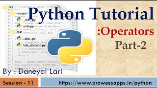 #11 Python Tutorial for Beginners | Operators in Python | Part 2 Wealth