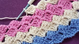 Kolay Su Taşı Battaniye, Şal /Easy Crochet Blanket