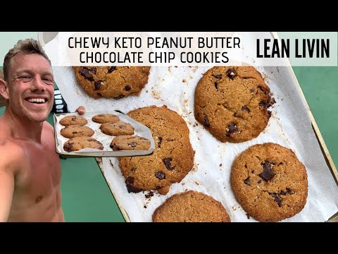 CHEWY KETO PEANUT BUTTER CHOCOLATE CHIP COOKIES! | LEANSQUAD
