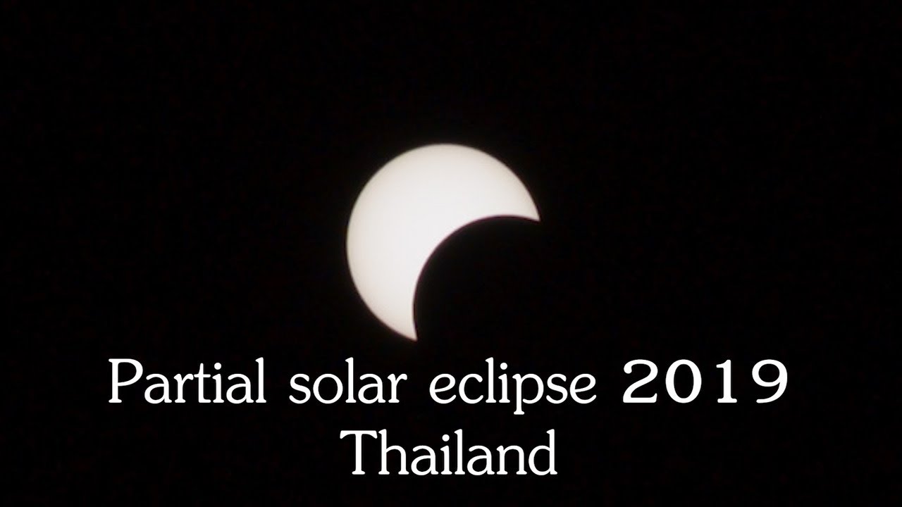 Timelapse partial solar eclipse 2019 close up in thailand - YouTube