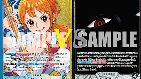 [Op14 One Piece Card Game] Blue Yellow Nami VS Black Imu
