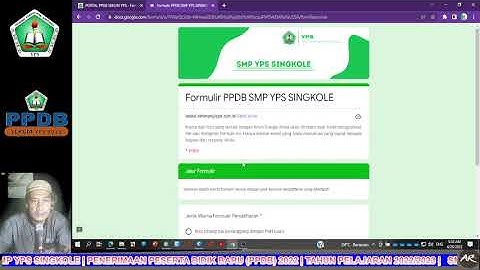 Demo Pengisian Formulir Pendaftaran SMP YPS Singkole