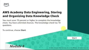 Module 8 Knowledge Check || AWS Data Engineering || Storing and Organizing Data || AWS Academy