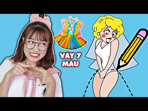Hà Sam Vẽ Váy 7 Màu Cho Cô Dâu Xinh Gái - Draw Happy Life