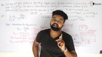 Numerical 2: Turbulent flow through Pipes | Internal Forced Convection heat transfer | GATE ME