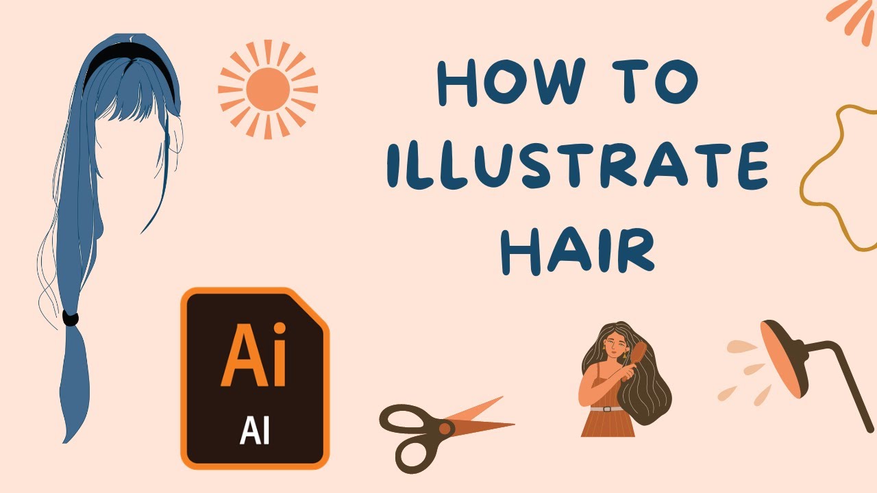 how to illustrate hair in adobe illustrator #viral #hair #adobe # ...