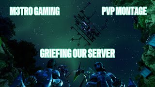 GRIEFING OUR SERVER!!! ARK PVP Montage Wiping Lava Cave + Base Defense (ELEMENTAL CHAOS)