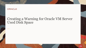 Creating a Warning for Oracle VM Server Used Disk Space