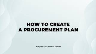 Creating a Procurement Plan