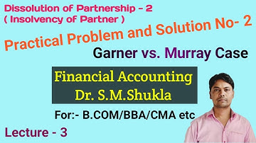 | Dissolution of Partnership - 2 ( Insolvency of Partner ) | Practical Problem and Solution No- 2 |