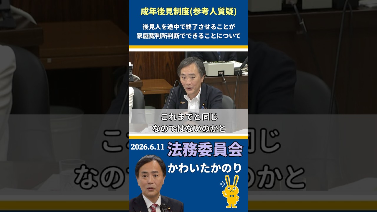 【法務委員会】成年後見を終了できる仕組みを問う