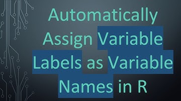 Automatically Assign Variable Labels as Variable Names in R