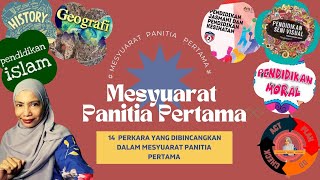 14  Perkara asas yang perlu dibincangan dalam mesyuarat panitia pertama.