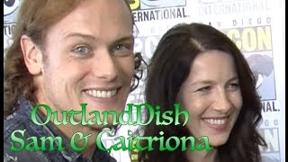 OUTLANDER Sam Heughan  Caitriona Balfe | Did Sam Say HONEYPOT?  | COMIC-CON 2015