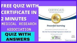 FREE ONLINE QUIZ WITH CERTIFICATE IN 2 MINUTES | FREE MEDICAL RESEARCH QUIZ WITH CERTIFICATE