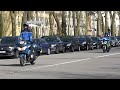 Convois avec escorte de police et gendarmerie  lors du congres a versailles