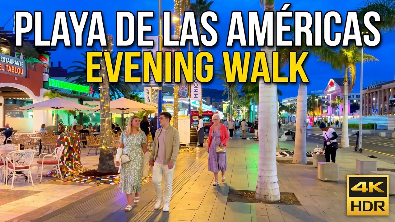 PLAYA DE LAS AMÉRICAS, TENERIFE 🇮🇨 | Vibrant Beach Life & Ocean Promenade Walk | 4K HDR Walking Tour