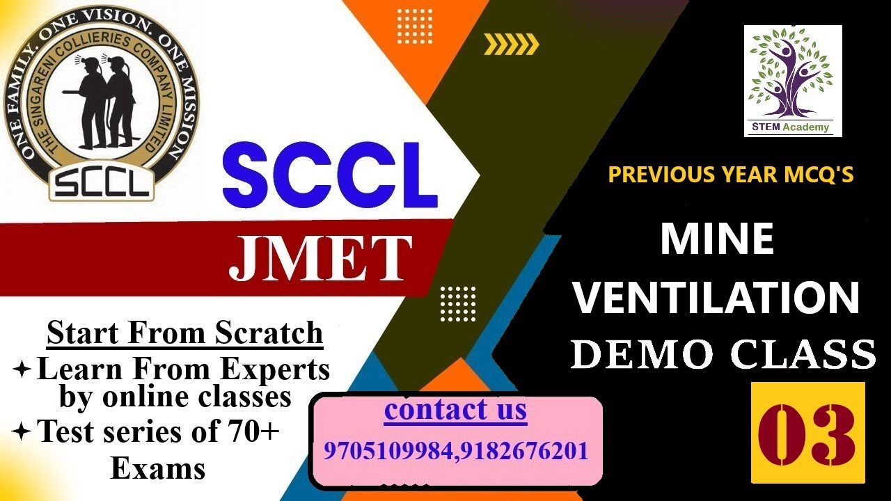 SCCL JMET DEMO CLASS ON PREVIOUS YEAR MCQ'S MINE VENTILATION - YouTube