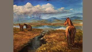 Landscape Techniques Painting Adding Horses Part 3