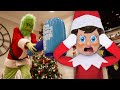 The Grinch vs Elf on the Shelf! How the Grinch Saved Christmas!