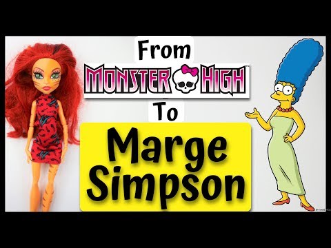 Making MARGE SIMPSON DOLL /Monster High Doll Repaint by Poppen Atelier