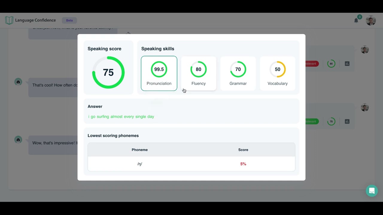 Language Confidence AI Speaking Practice Platform Demonstration