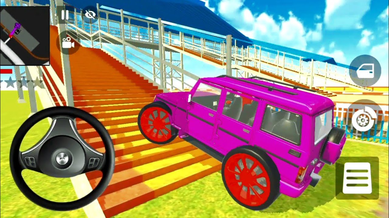 Car bike game: spiderman purchased modified an indian pink police 🚨 car and crash the train 🚉 