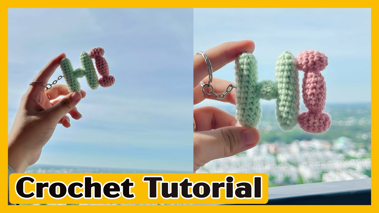 Easy Crochet Letter Keychain | Alphabet Crochet | How to Crochet Letter H & I for Beginners