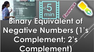 Binary Equivalent of Negative Numbers (Ones' Complement; Twos' Complement) Computers - Examrace