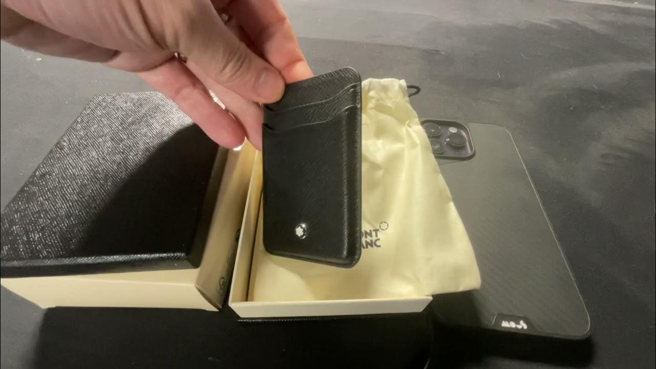 Montblanc Sartorial Black Leather Apple MagSafe Card Wallet MB130325