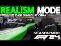 F1 24 mod realism mode  zhou guanyu at china  no hud  cockpit  100 race  trackir
