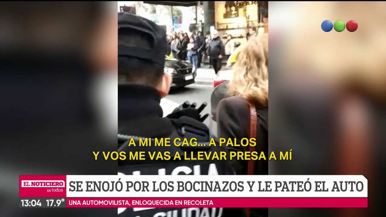 Bocinazo y patada al auto: pelea de tránsito en Recoleta - El Noticiero de la Gente