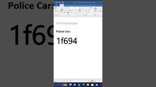 How to insert police car symbol in ms-word ytshorts msword viralvideo tech