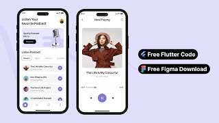 Flutter podcast app UI template