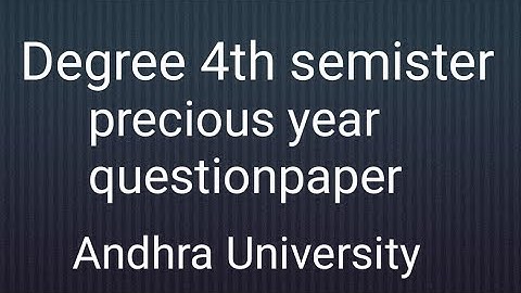 Degree 4th semister previous year maths question paper /andhra University