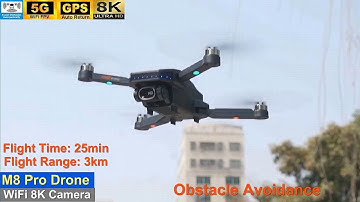 M8 Pro Obstacle Avoidance 8K Long Range Brushless Drone – Just Released !