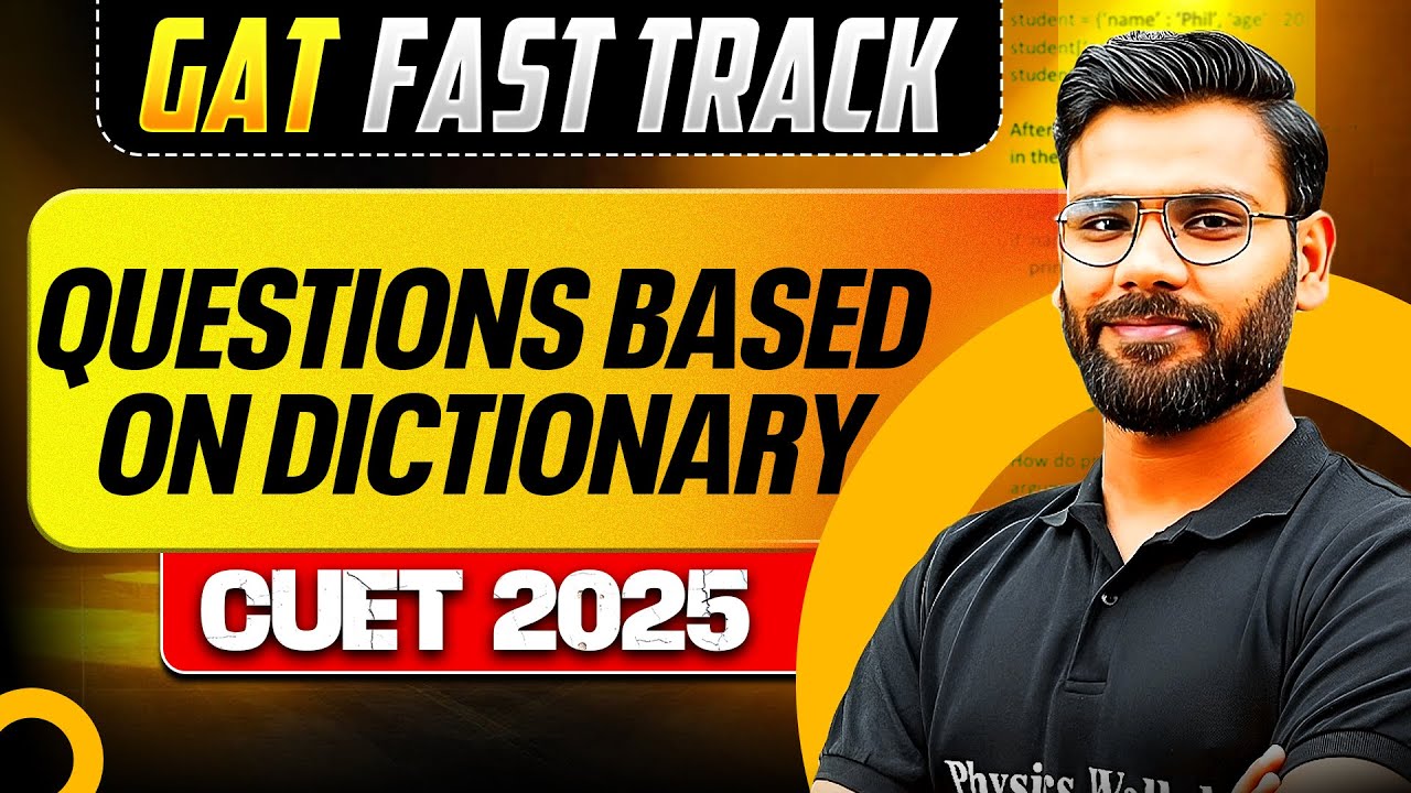 Questions Based on Dictionary for CUET 2025 GAT | CUET GAT Fast Track ...