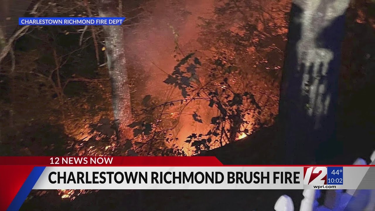Crews battle brush fire in Charlestown - YouTube