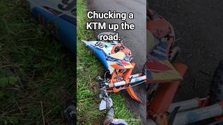 The aftermath of chucking a KTM up the road. Just a broken rib 😂 #stuntrider #endurolife #dirtbike
