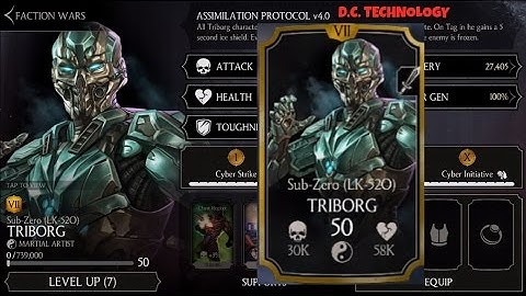 MKX MOBILE: NEW TRIBORG SUBZERO FULL REVIEW ! POWER, SPECIAL ATTACKS & X-RAY !