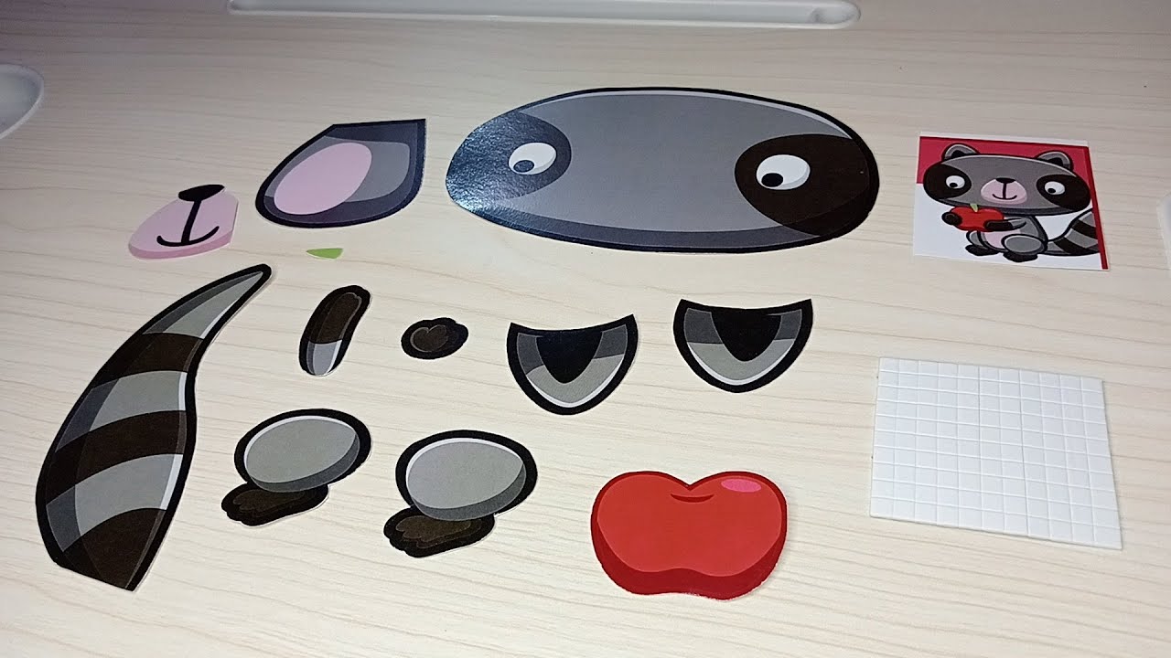 Raccoon Cut and Paste Puzzle YouTube