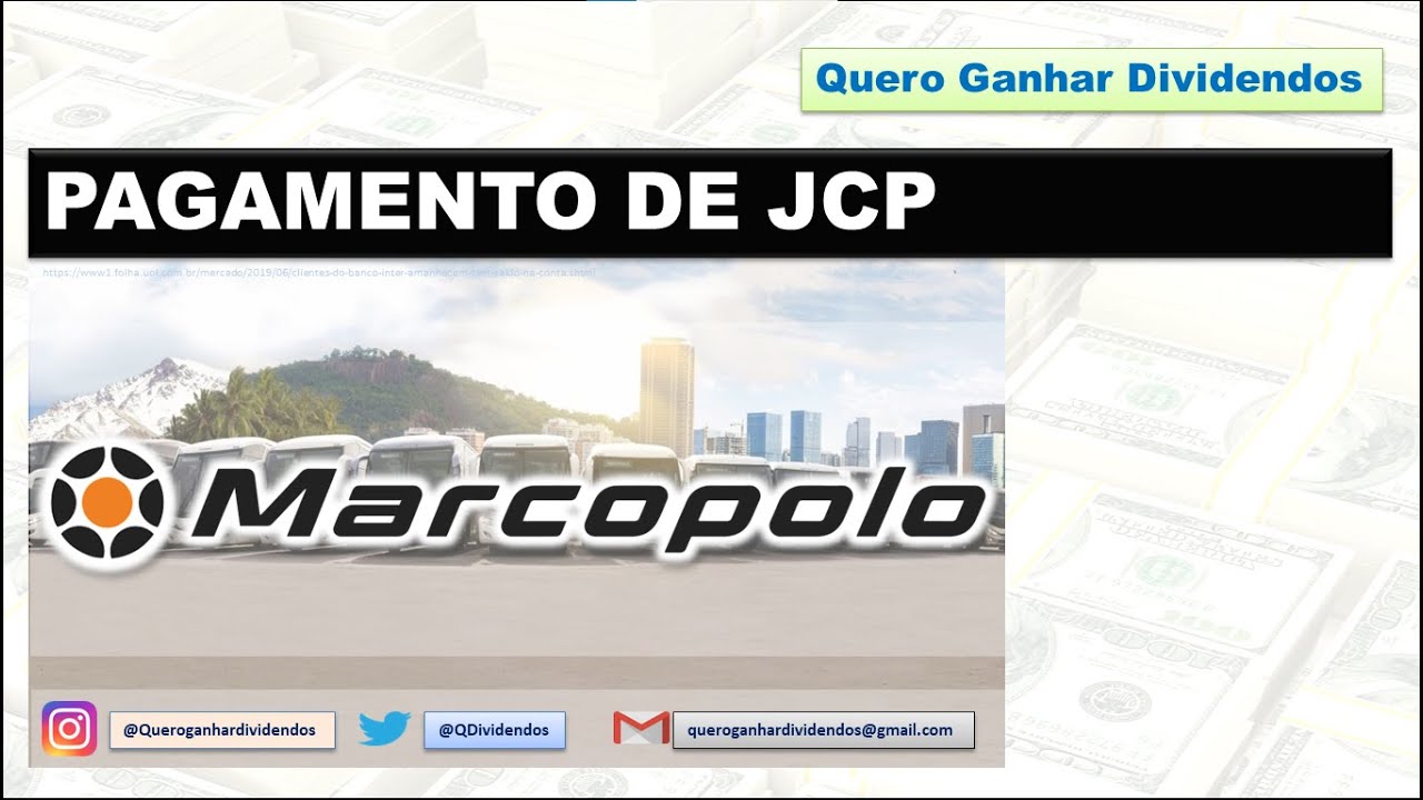 Marcopolo pagará Juros sobre o Capital Próprio #POMO3 #POMO4 #Marcopolo  #JCP #proventos