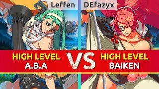 GGST ▰ Leffen (A.B.A) vs DEfazyx (Baiken). High Level Gameplay